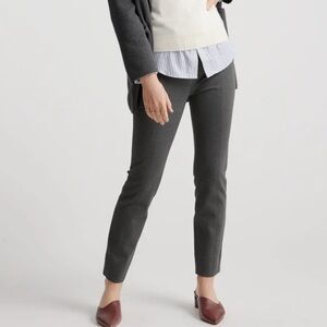 Quince Gray Ultra Stretch Ponte Pintuck Ankle Pants, Size XL